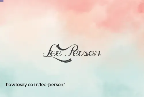 Lee Person