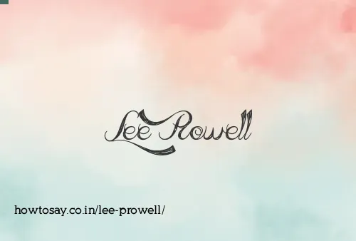 Lee Prowell