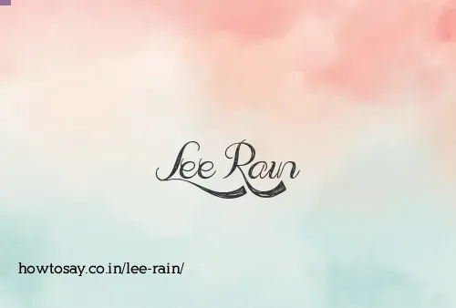 Lee Rain