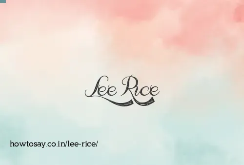Lee Rice