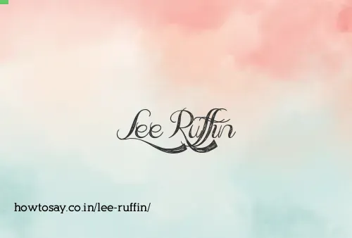 Lee Ruffin
