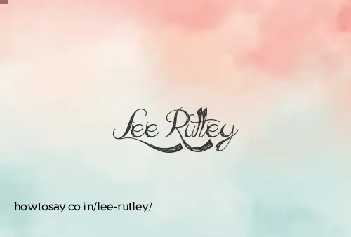 Lee Rutley