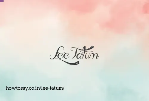Lee Tatum