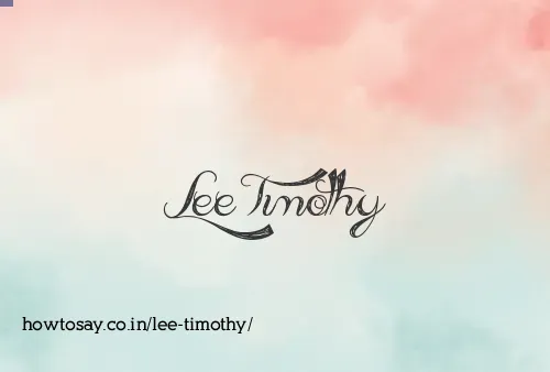 Lee Timothy