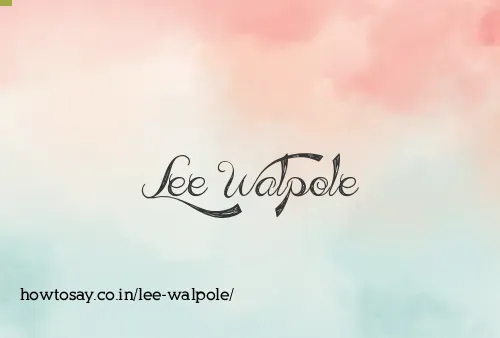 Lee Walpole