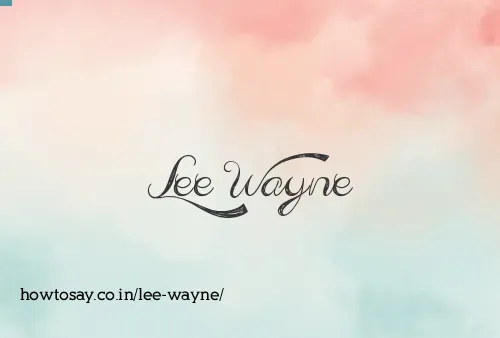 Lee Wayne