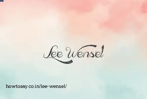 Lee Wensel