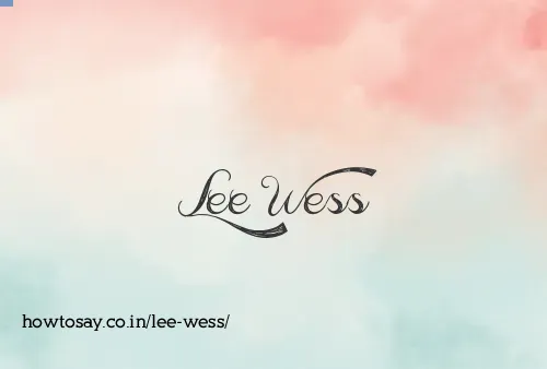 Lee Wess