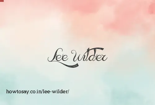 Lee Wilder