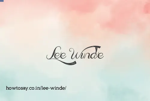 Lee Winde