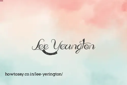 Lee Yerington
