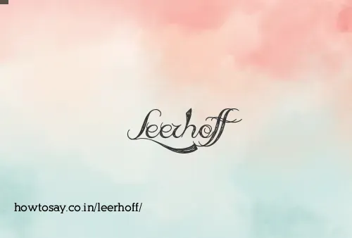 Leerhoff