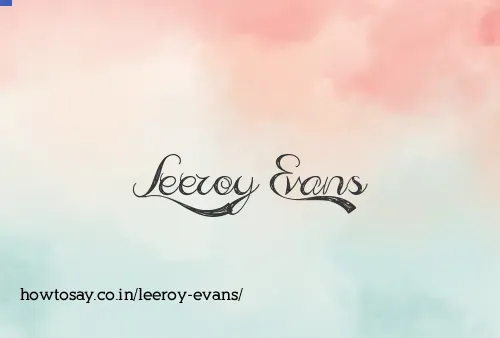 Leeroy Evans