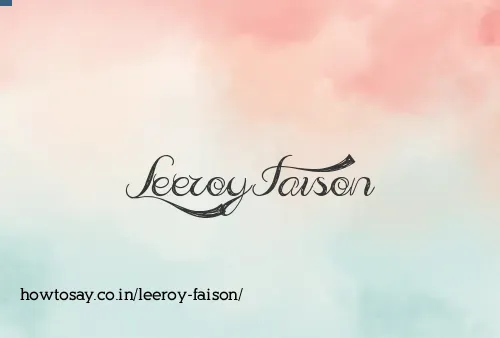 Leeroy Faison