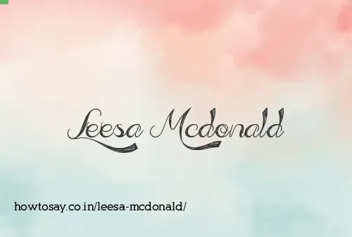 Leesa Mcdonald