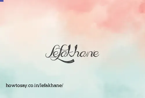 Lefakhane