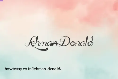 Lehman Donald