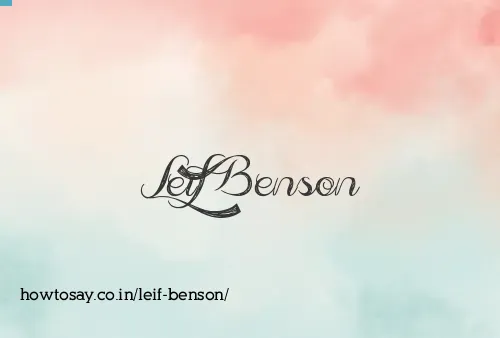 Leif Benson