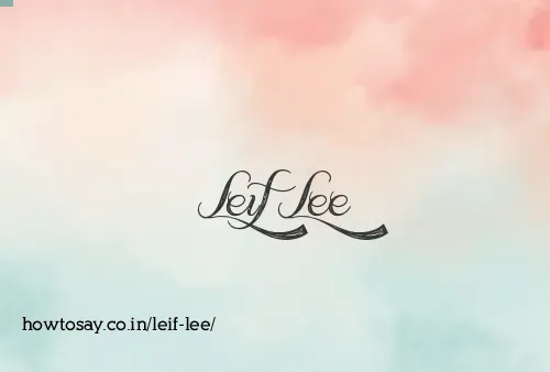 Leif Lee