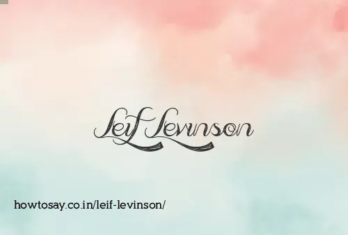 Leif Levinson