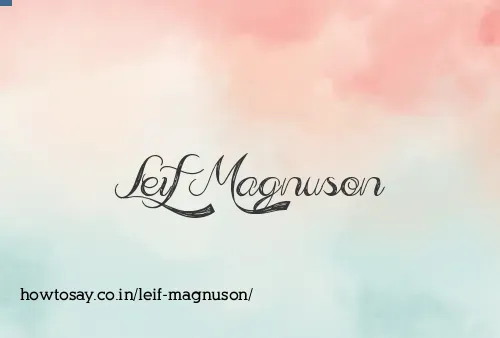 Leif Magnuson