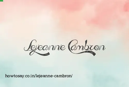 Lejeanne Cambron