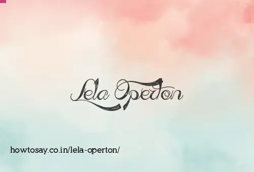 Lela Operton