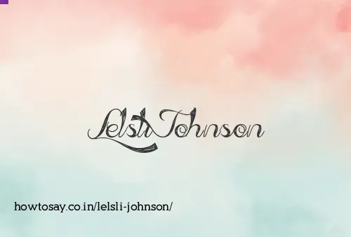 Lelsli Johnson