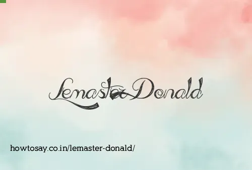 Lemaster Donald