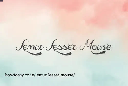 Lemur Lesser Mouse