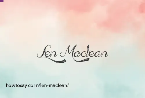 Len Maclean