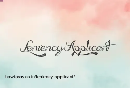 Leniency Applicant