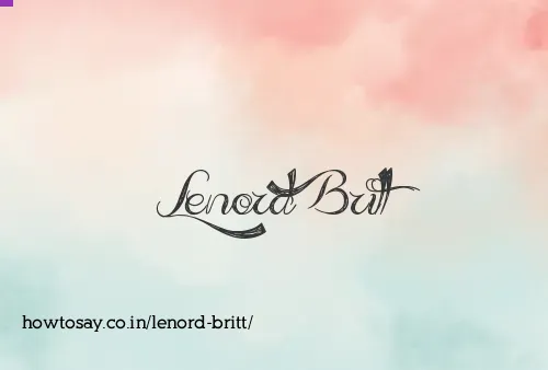 Lenord Britt