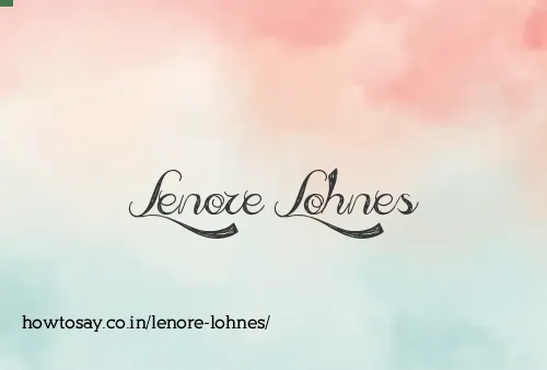 Lenore Lohnes