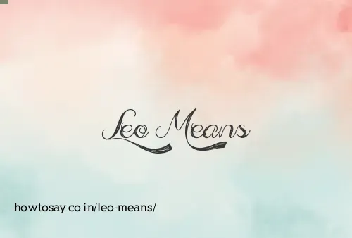 Leo Means