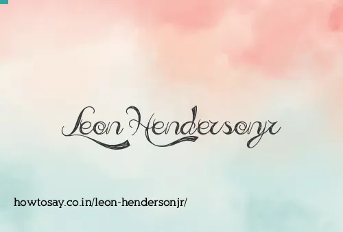 Leon Hendersonjr