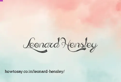 Leonard Hensley
