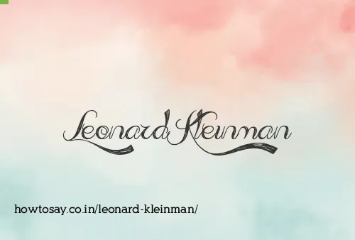 Leonard Kleinman