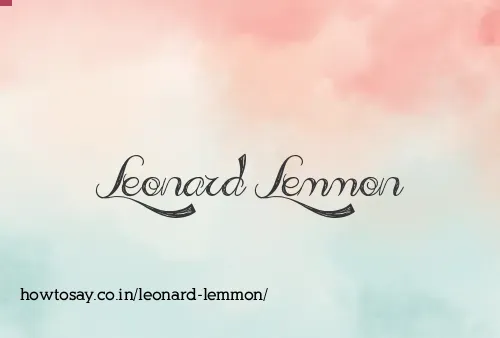 Leonard Lemmon