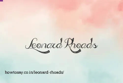 Leonard Rhoads