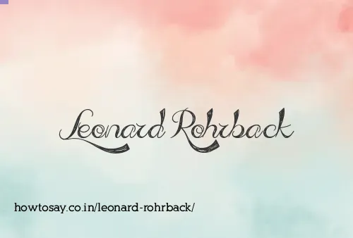 Leonard Rohrback