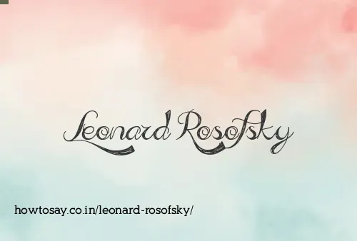 Leonard Rosofsky