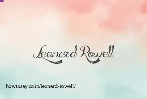 Leonard Rowell