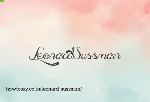 Leonard Sussman