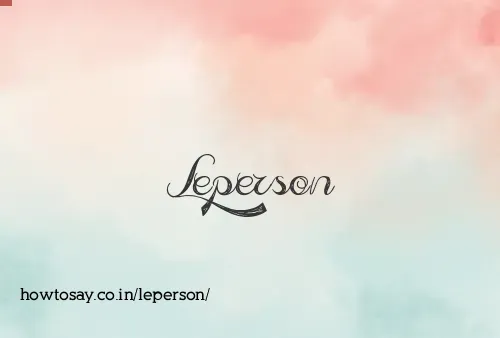Leperson