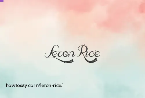 Leron Rice