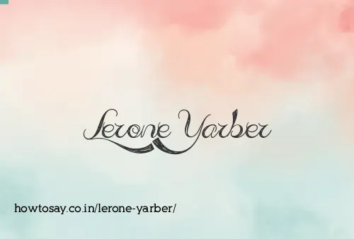 Lerone Yarber