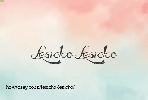 Lesicko Lesicko
