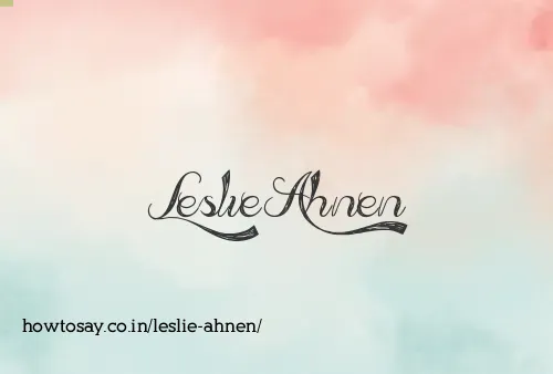 Leslie Ahnen