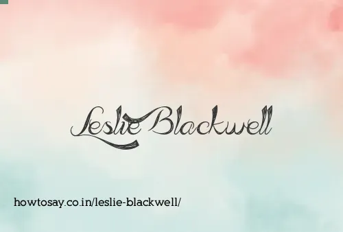 Leslie Blackwell